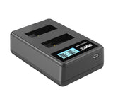 USB Dual Ladegerät für GoPro AHDBT-501 Akkus Hero 8 7 6 5 beleuchtetes Display Ladestandanzeige