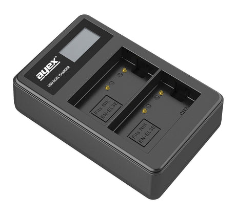 ayex Power Set mit 2x EN-EL3E Akku + 1x USB Dual Ladegerät für z.B. Nikon D700 D300s D200 D100 D90