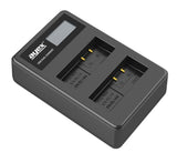 USB Dual Ladegerät für Nikon EN-EL14 Akkus beleuchtetes Display Ladestandanzeige