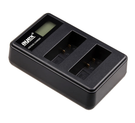 USB Dual Ladegerät für Nikon EN-EL14 Akkus beleuchtetes Display Ladestandanzeige