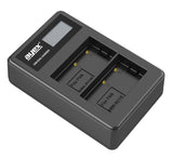 USB Dual Ladegerät für Panasonic DMW-BLF19E Akkus beleuchtetes Display Ladestandanzeige