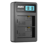 USB Dual Ladegerät für Sony NP-FW50 Akkus beleuchtetes Display Ladestandanzeige