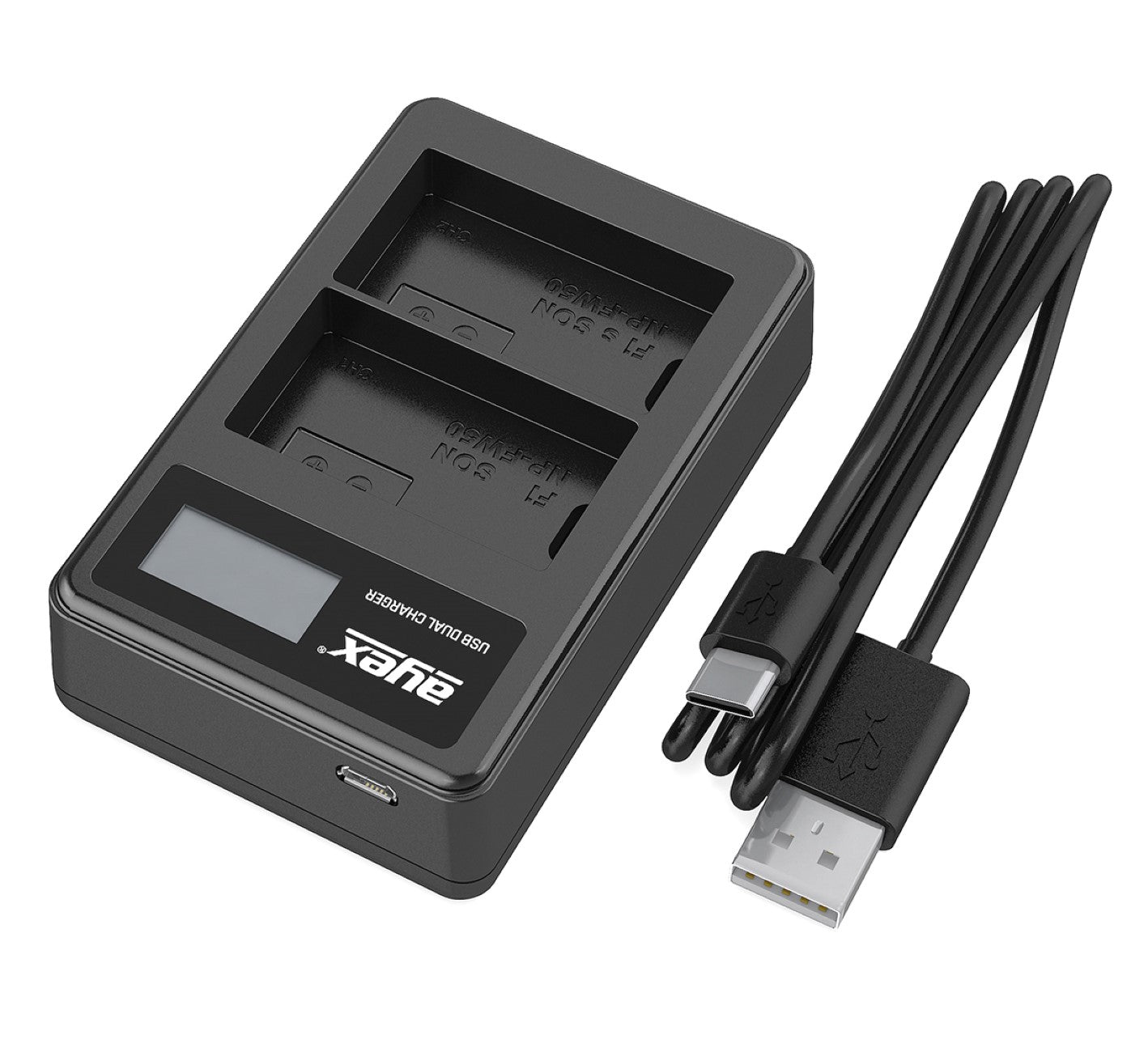 ayex Power Set mit 2x NP-FW50 Akku für Sony + 1x USB Dual Ladegerät