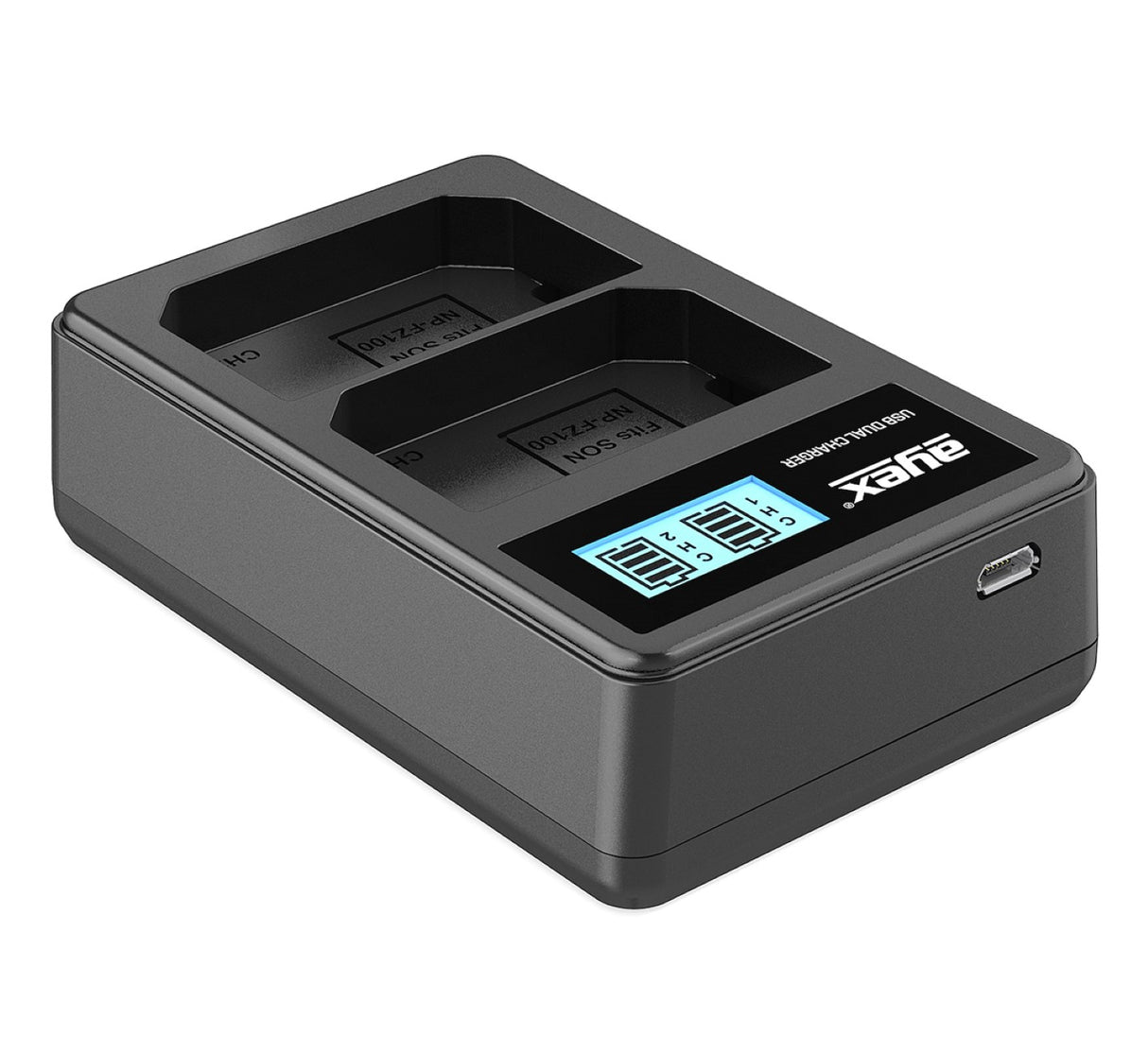 USB Dual Ladegerät für Sony NP-FZ100 Akkus beleuchtetes Display Ladestandanzeige