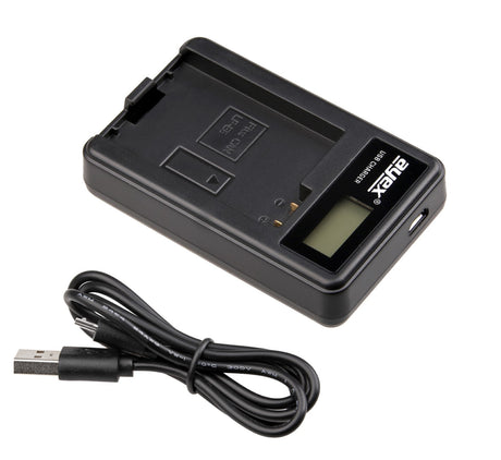 USB Ladegerät für Canon LP-E8 Akkus beleuchtetes Display Ladestandanzeige
