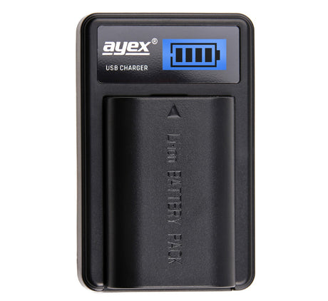 USB Ladegerät für Canon LP-E6 N,NH Akkus beleuchtetes Display Ladestandanzeige