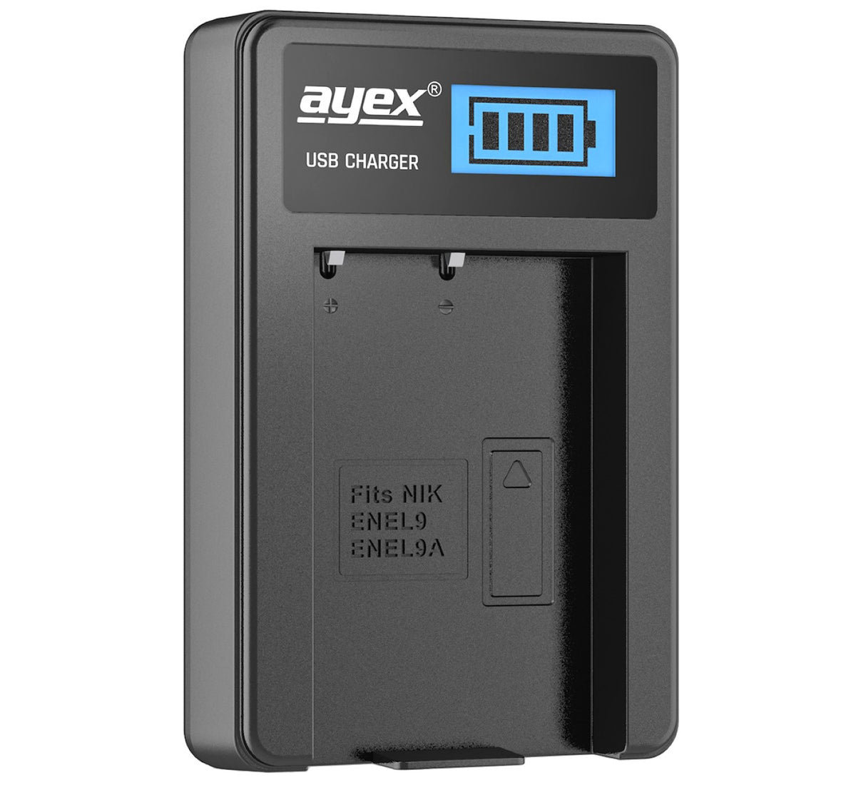 USB Ladegerät für Nikon EN-EL9 EN-EL9A Akkus beleuchtetes Display Ladestandanzeige