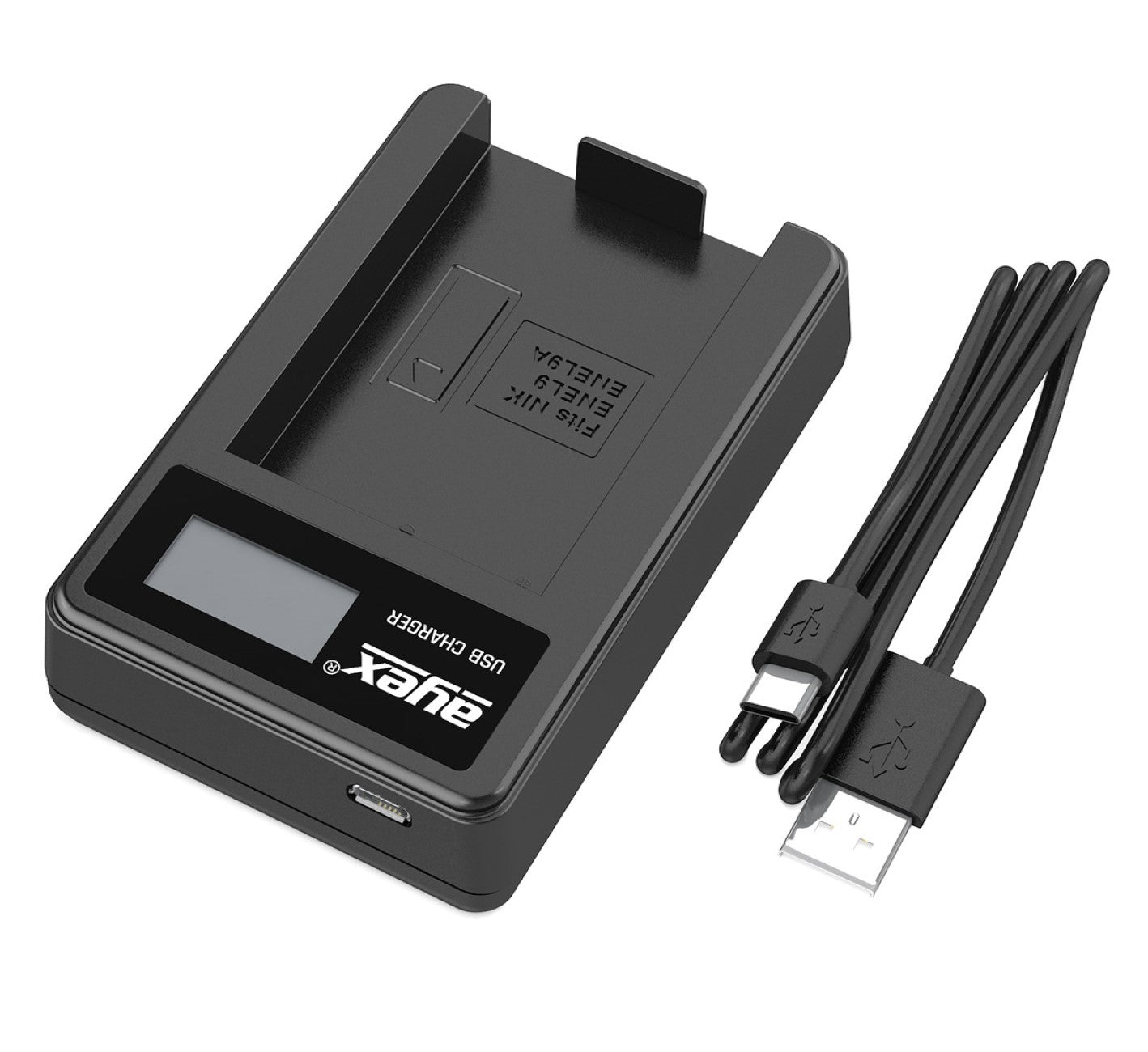 USB Ladegerät für Nikon EN-EL14 Akkus beleuchtetes Display Ladestandanzeige