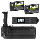 Batteriegriff für Canon EOS R5 R6 R6 Mark II wie BG-R10 Inkl. Timer-Fernauslöser + 2x LP-E6NH Akkus