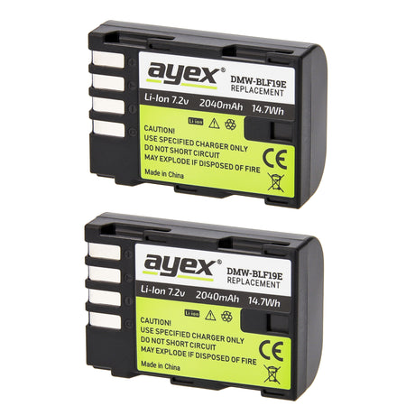 ayex Power Set mit 2x DMW-BLF19E Akku für Panasonic + 1x USB Dual Ladegerät