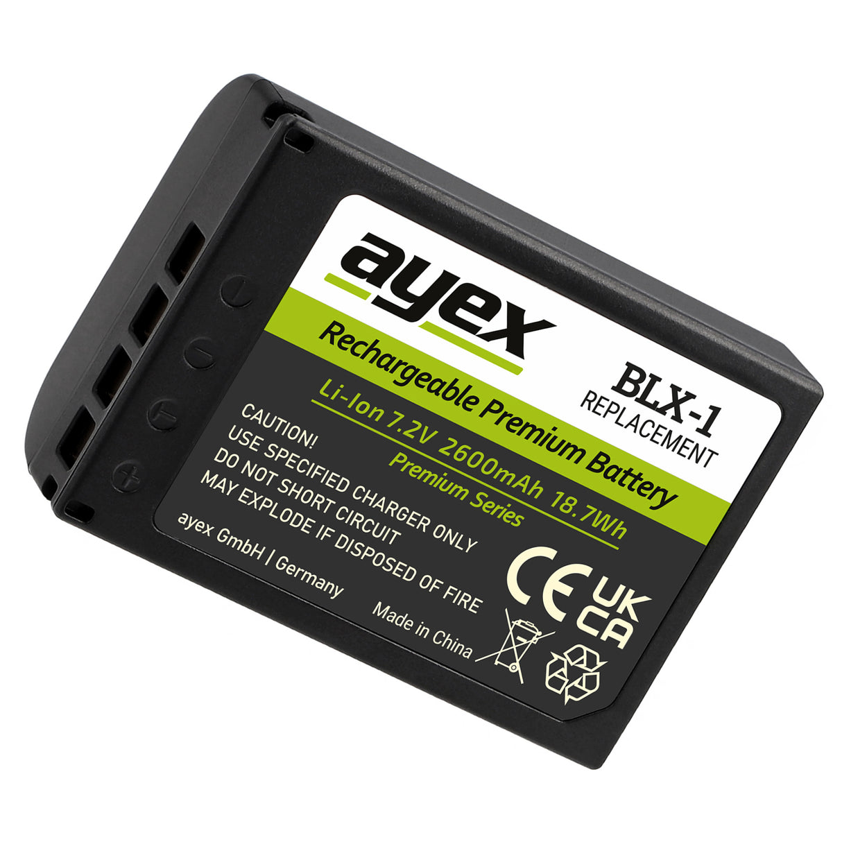 ayex BLX-1 Akku Premium Series Ersatzakku für OM System OM-1 OM-3 OM-1 Mark II