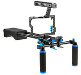 ayex Schulterstativ Kamera Cage Rig Set für Sony A7, A7II, A7R, A7RII, A7S, A7SII und Panasonic Lumix DMC-GH4 - Cage C5 Set