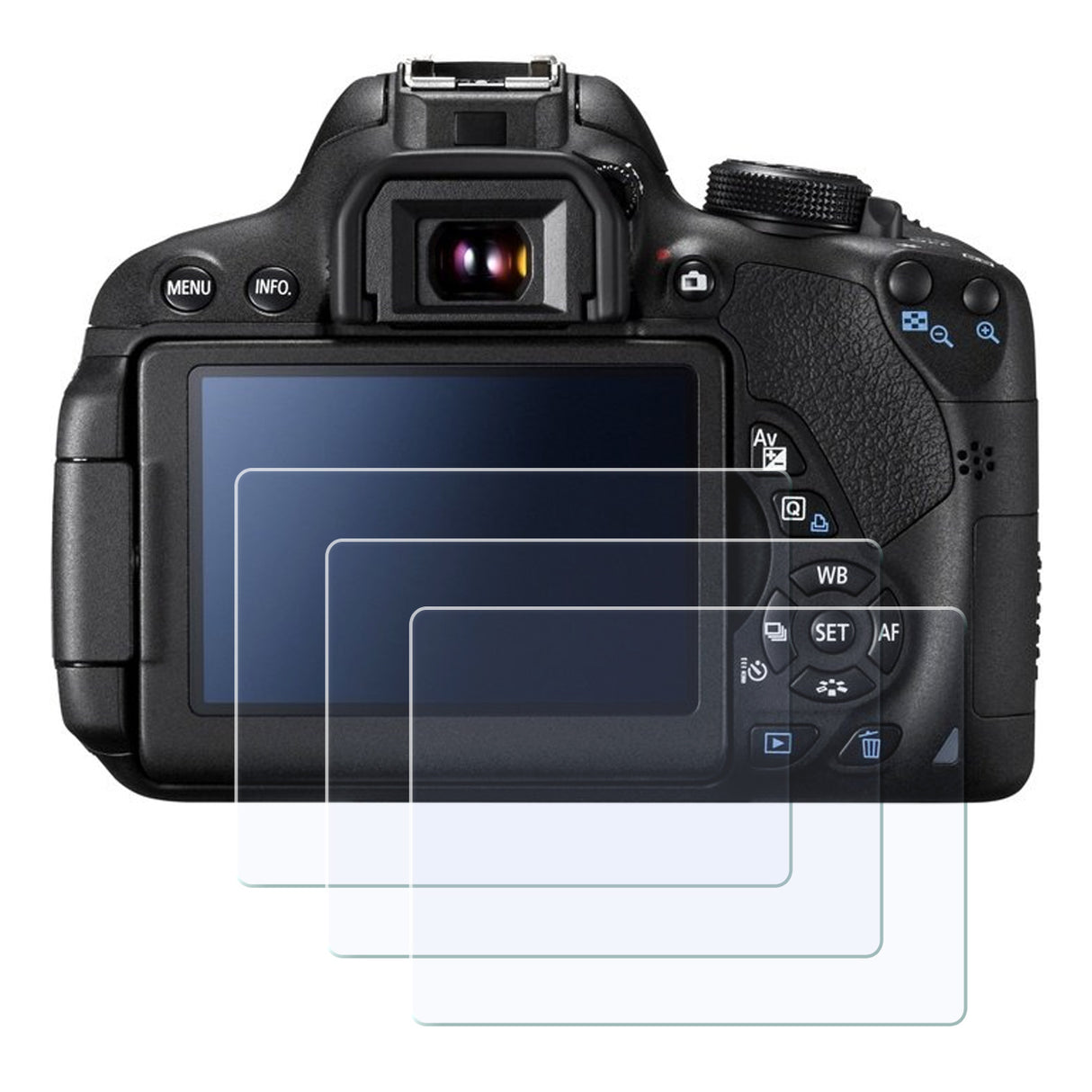 Display-Schutzglas für Canon EOS 77D, 700D, 750D, 760D, 800D – 0,3 mm 9H gehärtetes Glas3 Stück