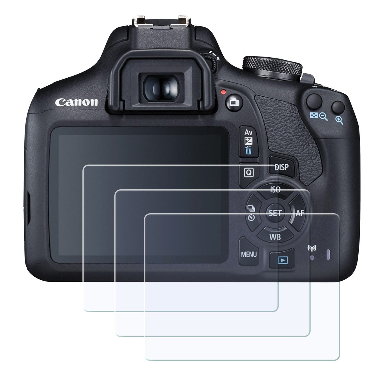 Display-Schutzglas für Canon EOS 2000D, 1500D, 1300D, 1200D – 0,3 mm 9H gehärtetes Glas 3 Stück
