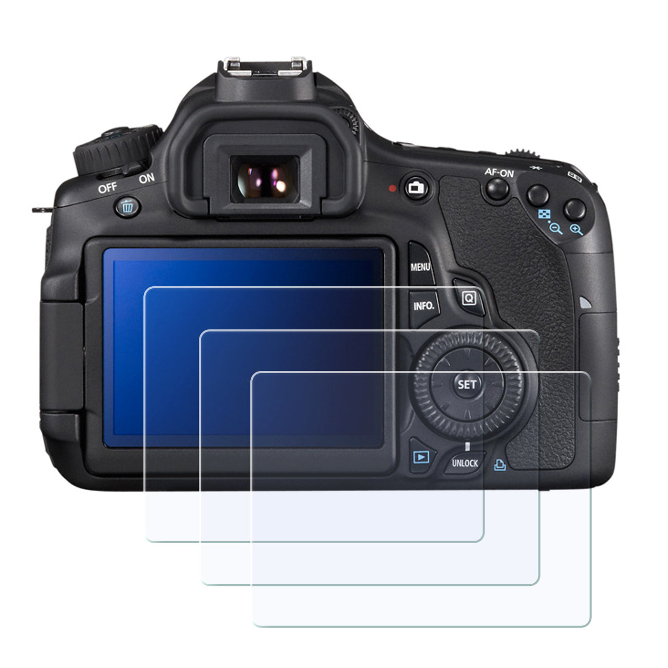 Display-Schutzglas für Canon EOS 600D, 60D, EOS M2, EOS M – 0,3 mm 9H gehärtetes Glas 3 Stück