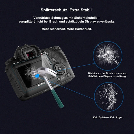 Display-Schutzglas für Canon EOS R8, R50 – 0,3 mm 9H gehärtetes Glas 3 Stück