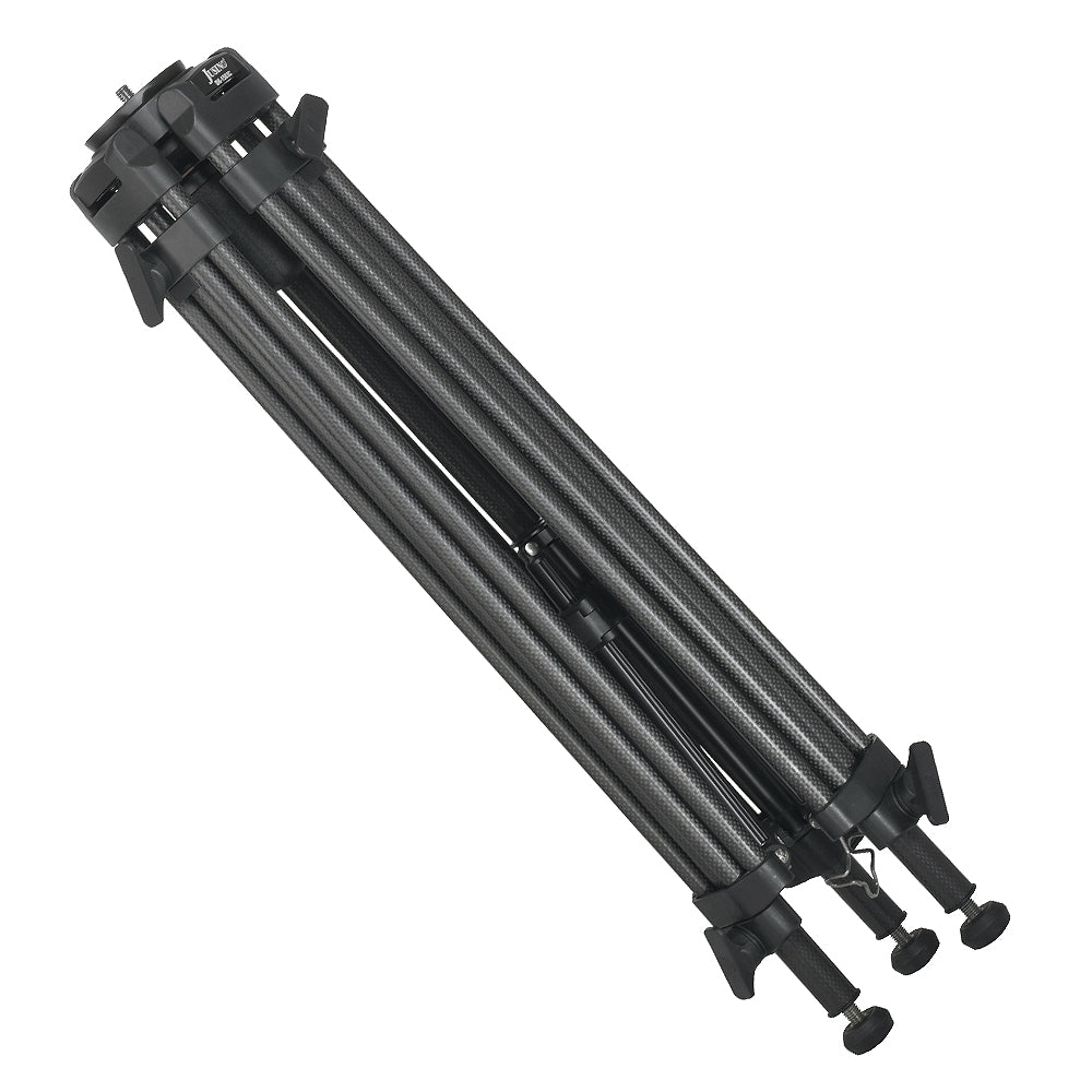 JUSINO Hochwertiges Profi Video-Stativ aus Karbon 66cm bis 150cm Höhe 18kg Tragfähigkeit + gepolsterter Tasche DK-1503C