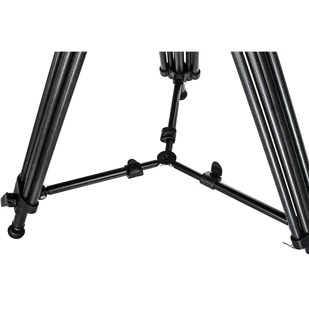 JUSINO Hochwertiges Profi Video-Stativ aus Karbon 66cm bis 150cm Höhe 18kg Tragfähigkeit + gepolsterter Tasche DK-1503C