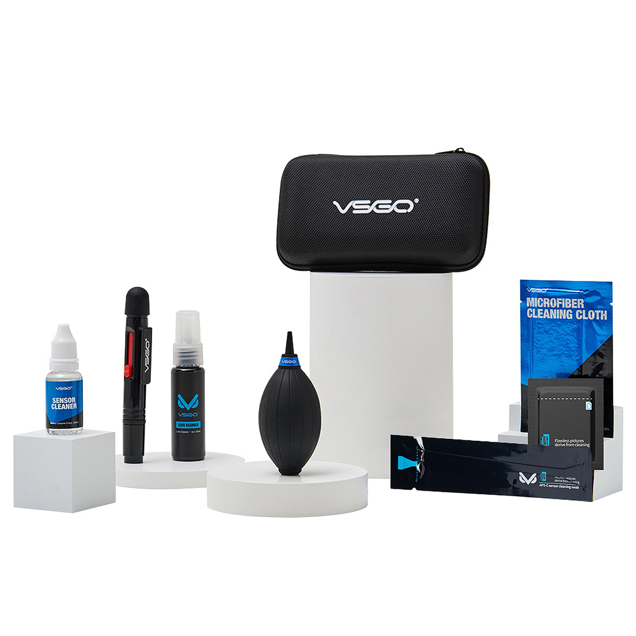 VSGO Professionelles Kamera-Reinigungsset für APS-C Sensoren, Objektive & Displays, DKL-20 Travel Cleaning Kit Pro (Grau)