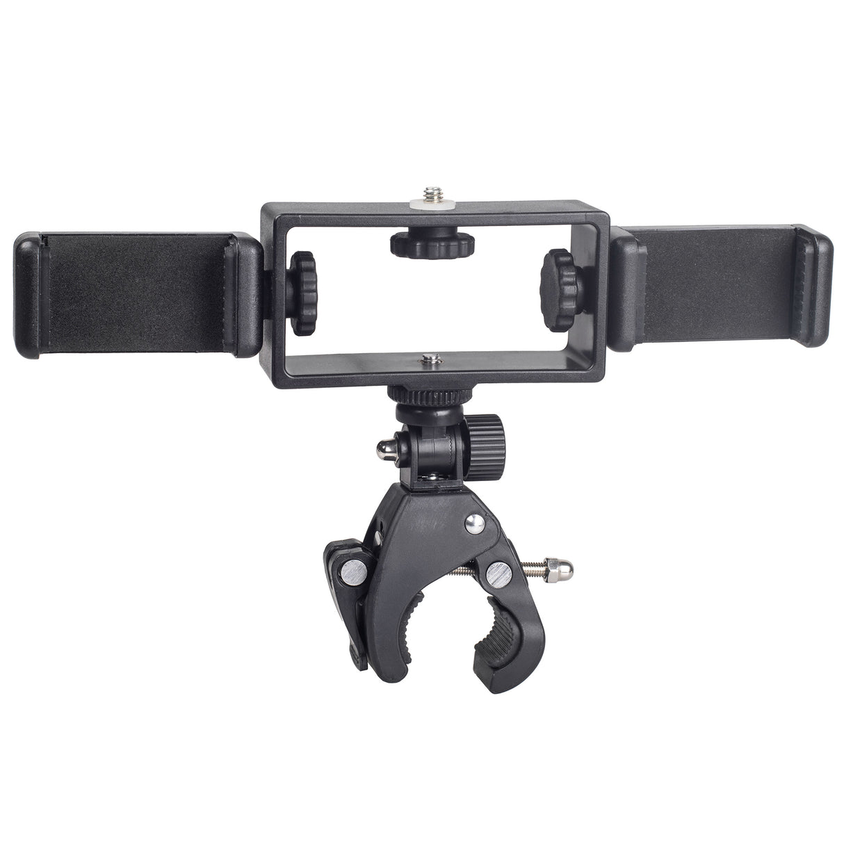 ayex Duale Smartphone-Halterung inkl. Universalklemme - Für 1/4 Zoll und Blitzschuh - Halterung für zwei Smartphones an z.B. Kamera & Stativ