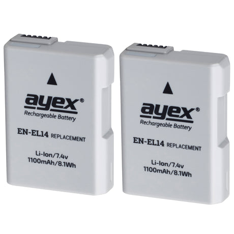 ayex Power Set mit 2x EN-EL14 Akku + 1x USB Dual Ladegerät für zB. Nikon P7700 P7100 D5100 D3200