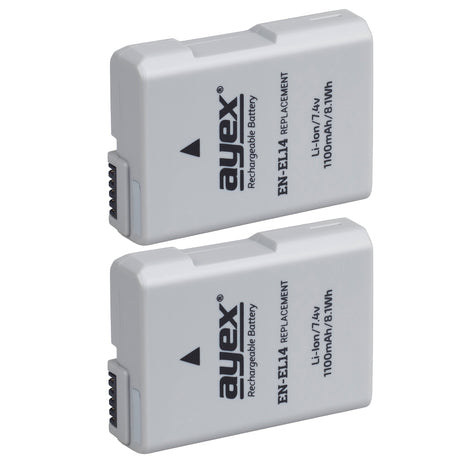 Batteriegriff Set für Nikon D5300 D3300 D3200 D3100 + 2x EN-EL14 Akku + USB Dual Ladegerät