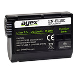 EN-EL15C Premium-Akku für zB Nikon Z7 II Z6 D7500 D7000 D850 D750 D610 D800E lange Laufzeit 2250mAh