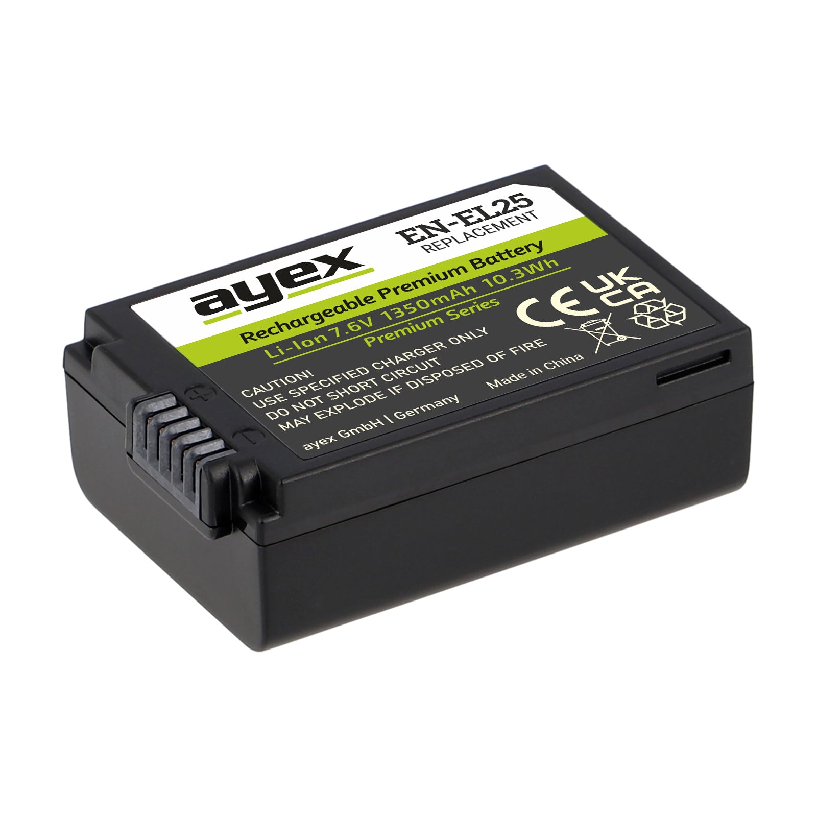 ayex EN-EL25 Akku 1350mAh 7.6V (10.3Wh) Premium Series für Nikon Z30 Z50 Z50 II Z fc