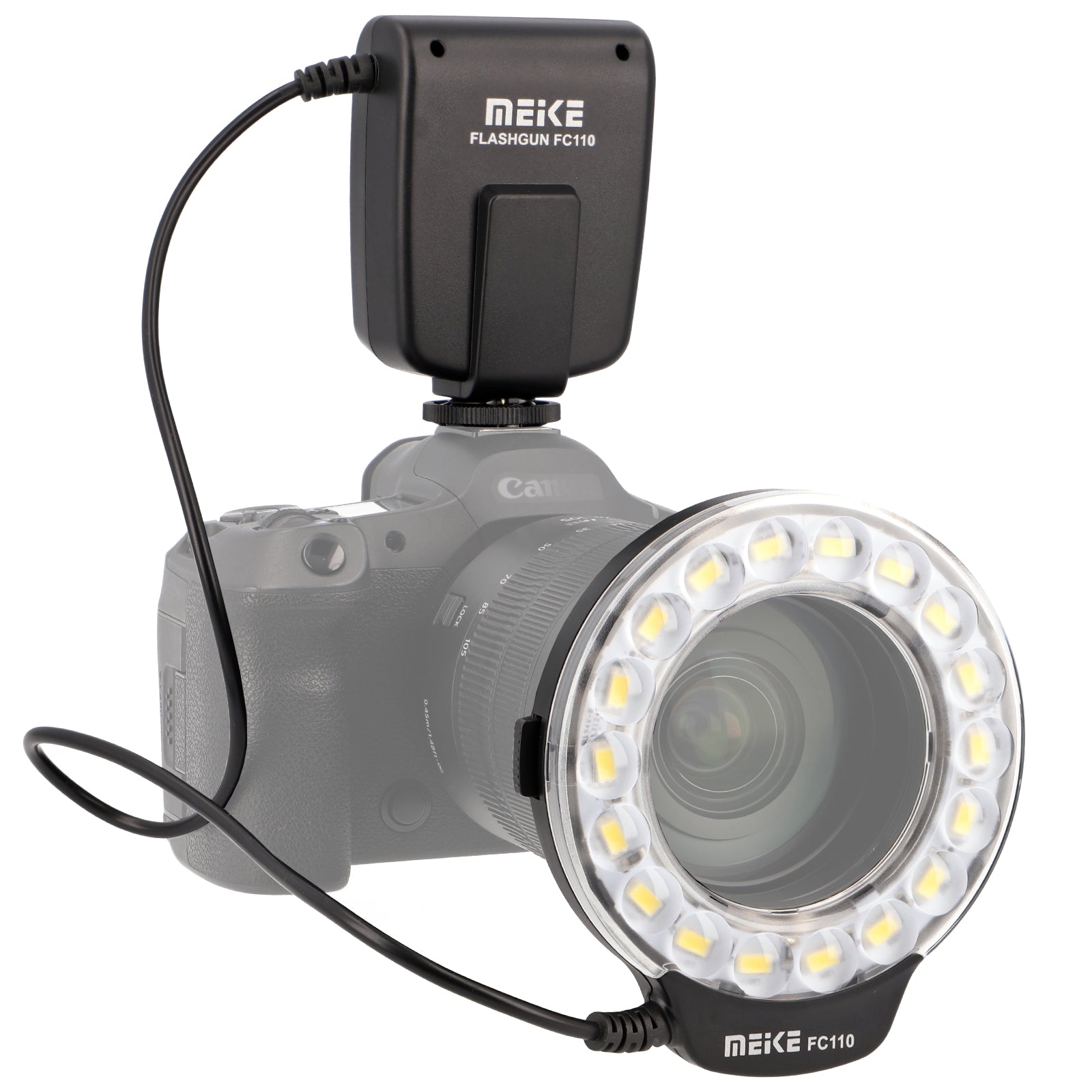 Makro Ringblitz Ringleuchte für Olympus Panasonic DSLR SLR Kameras FC-110 Blitz & Dauerlicht auch für Videoaufnahmen