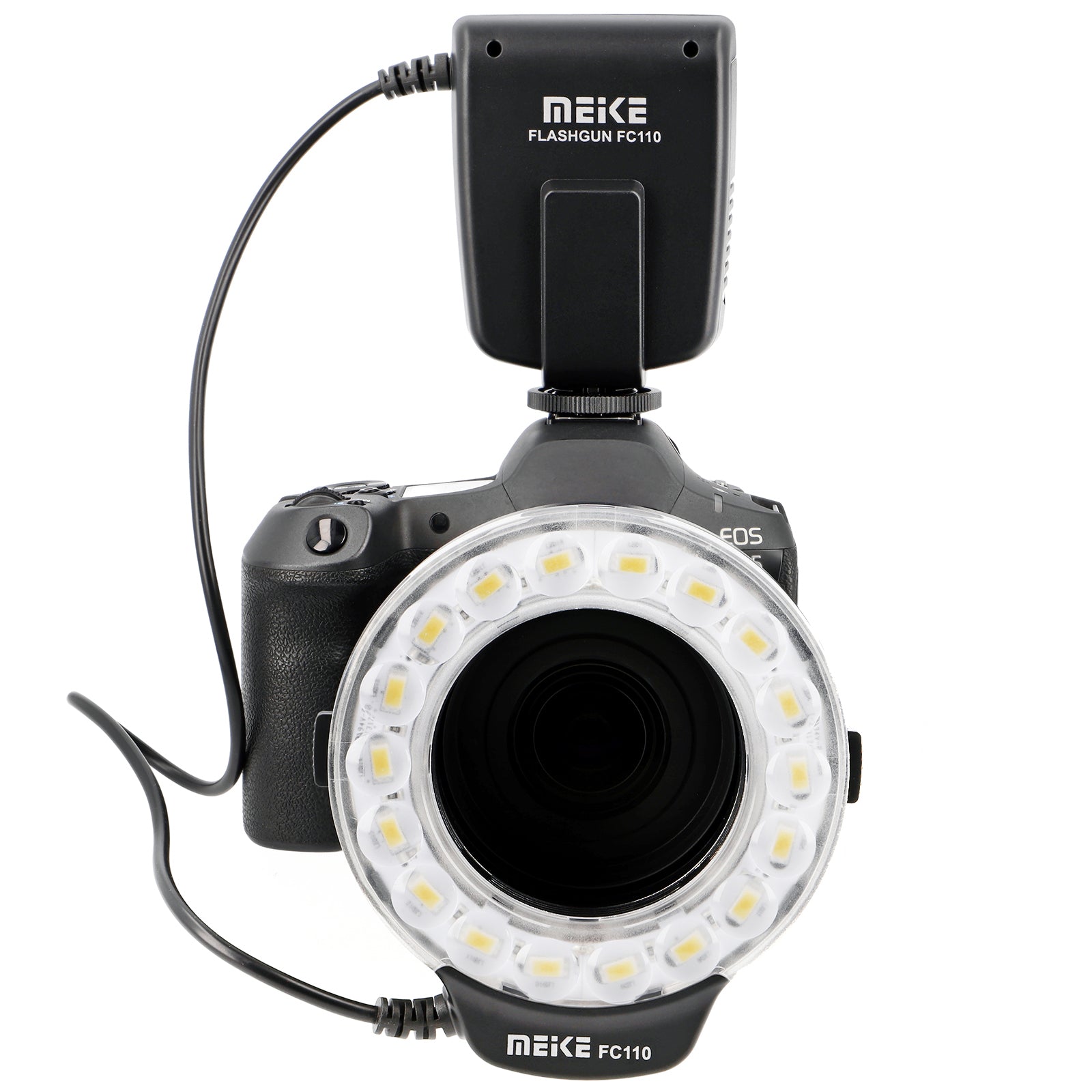 Makro Ringblitz Ringleuchte für Canon EOS DSLR SLR Kameras FC-110 Blitz & Dauerlicht auch für Videoaufnahmen
