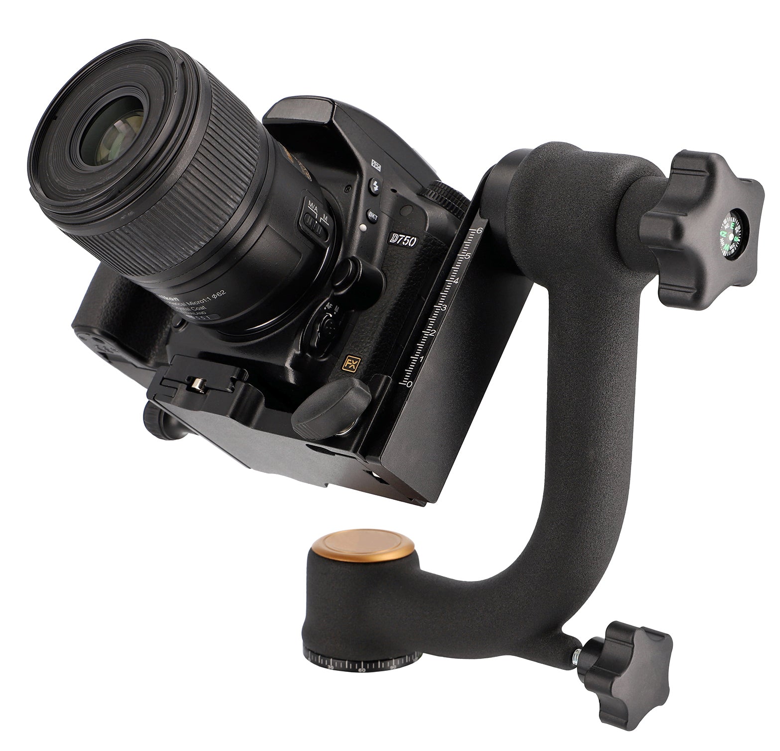 ayex Gimbal Stativkopf für Teleobjektive 360° Panorama Gimbal Head mit Schnellwechselplatte
