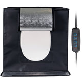 ayex Fotostudio Set Foto Box mit LED Licht und Hintergrund-Folie, optimal für Produktfotografie