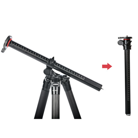 JUSINO Flexibles leichtes Karbon-Stativ + Profi Kugelkopf max. 170cm entfernbare Mittelsäule