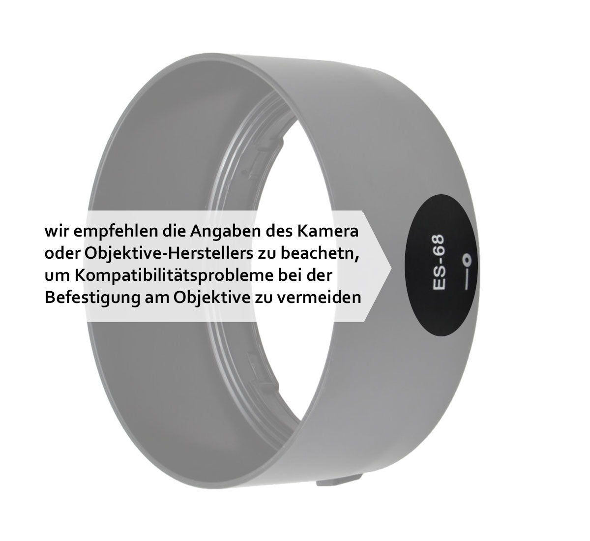 Gegenlichtblende ET-74 Sonnenblende für Canon EF 70-200mm f/4L IS USM Lens Hood