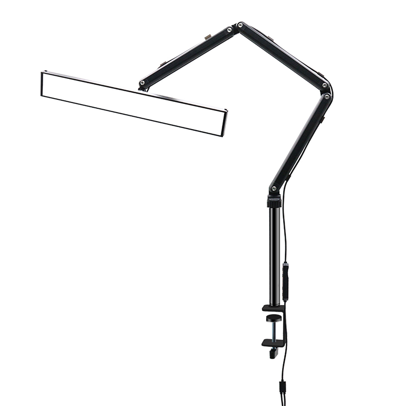 LED Beauty Tischlampe mit Klemme 3 Lichtfarben, 10 Helligkeitsstufen, drehbar – Schwarz / Weiß