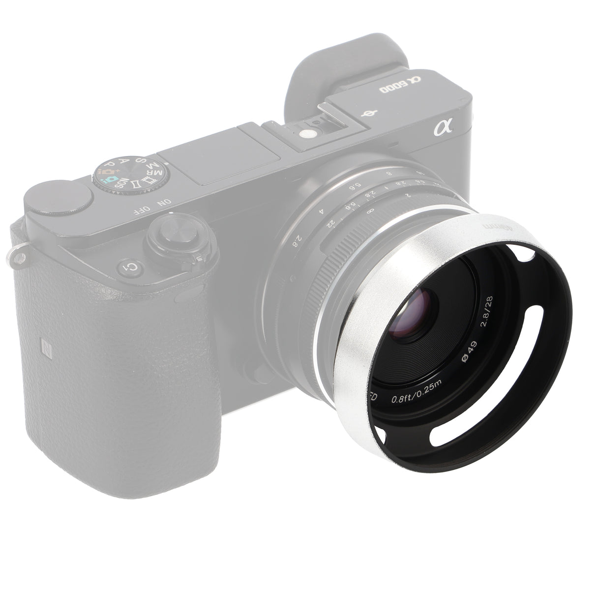 Metall Gegenlichtblende Silber – Hohlprofil Design – Schraubmontage