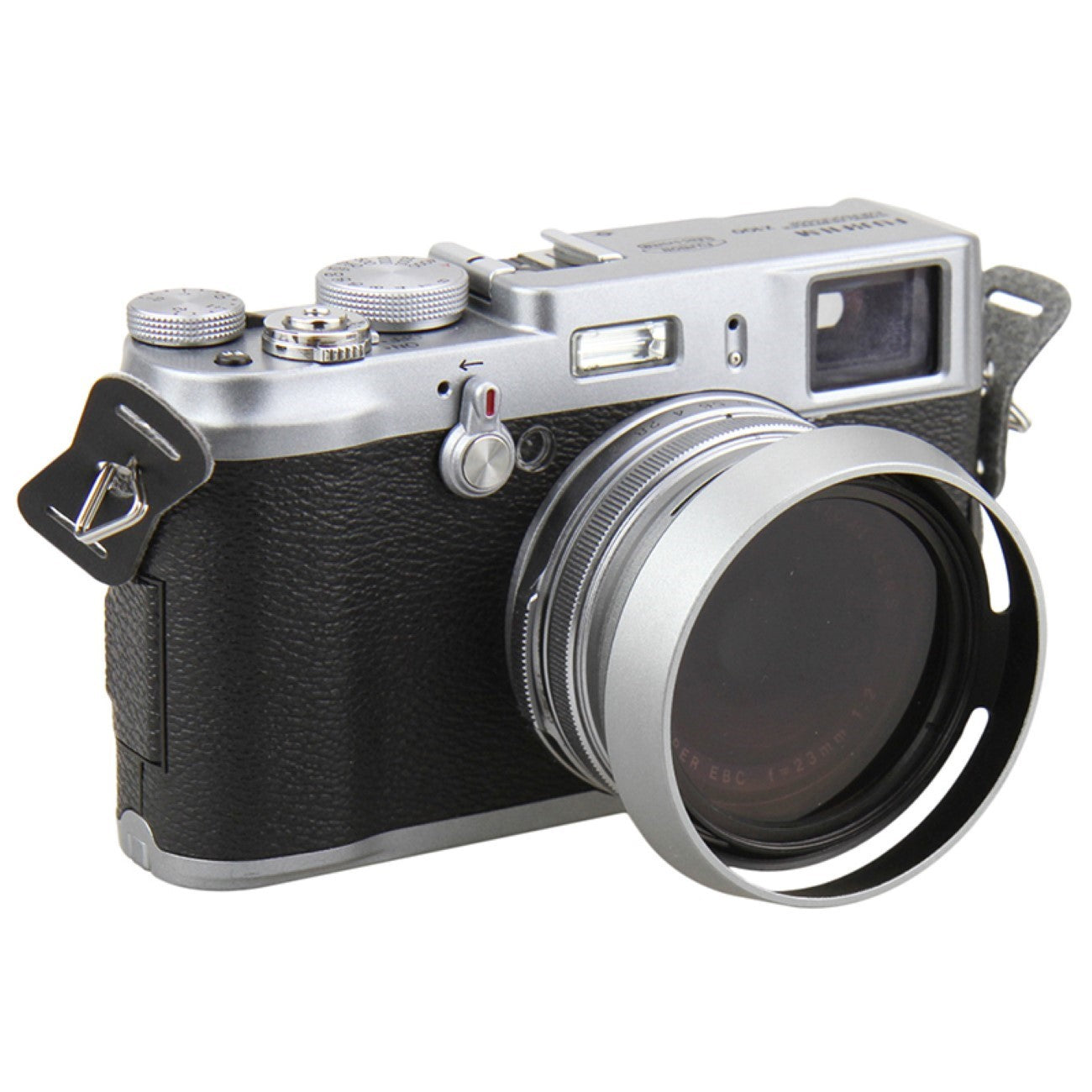 Gegenlichtblende mit Adapterring für FUJI X100 Serie ersetzt LH-X100 Silber