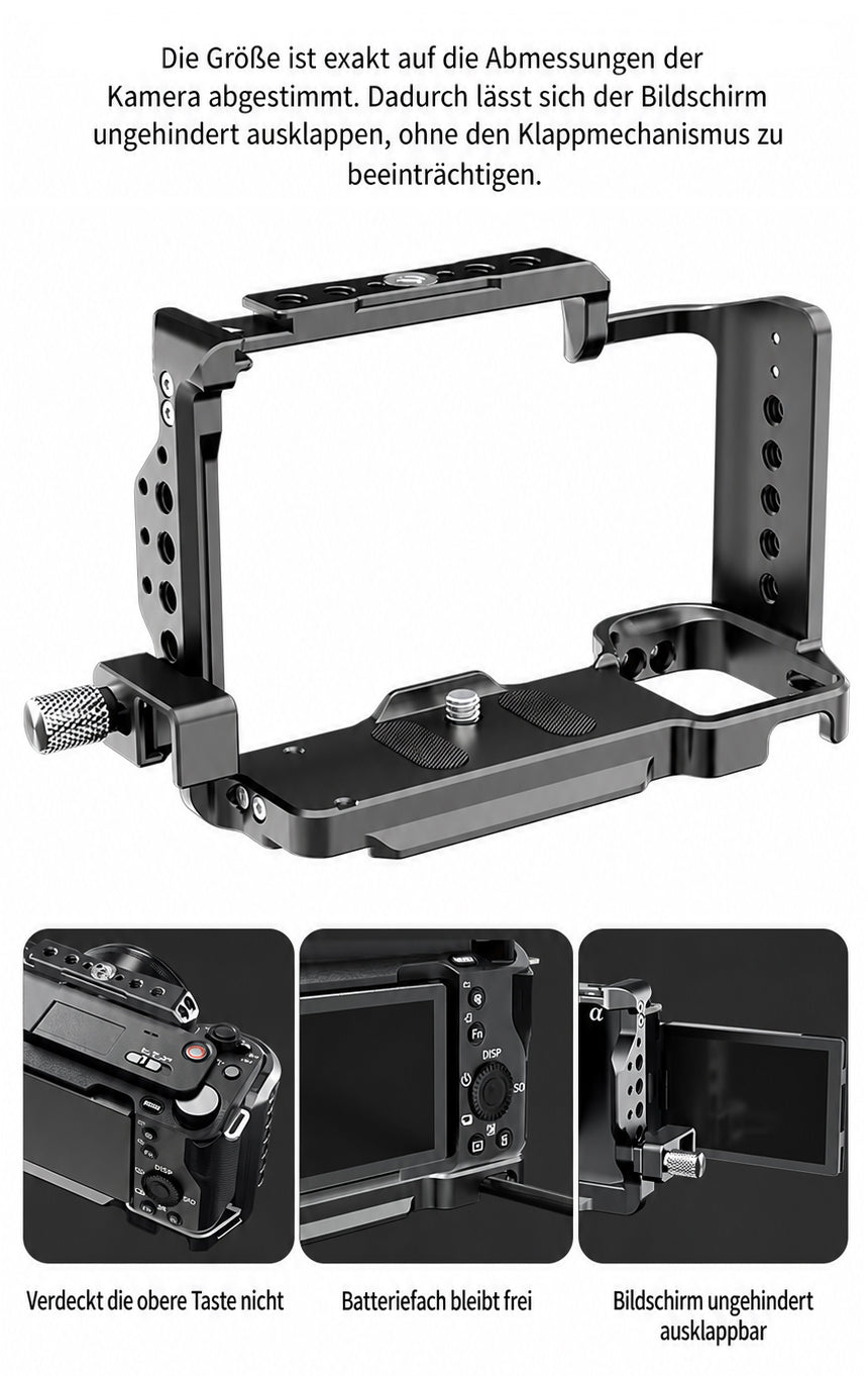 ayex Kamera-Cage kompatibel mit Sony ZV-E1 mit HDMI-Klemme & NATO Rail