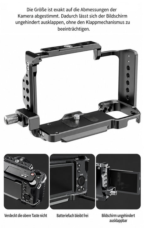 ayex Kamera-Cage kompatibel mit Sony ZV-E1 mit HDMI-Klemme & NATO Rail