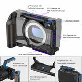 ayex Kamera-Cage kompatibel mit Nikon ZR mit Holzoptik-Griff und Arca-Profil
