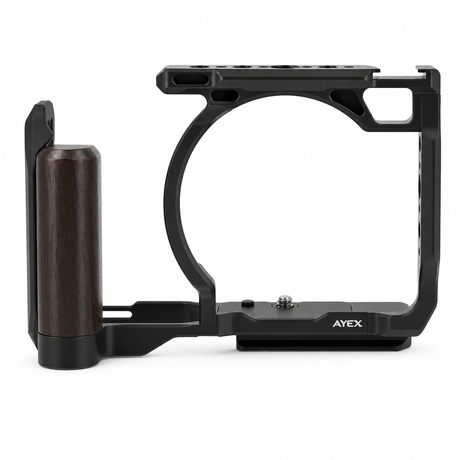 ayex Kamera-Cage kompatibel mit Nikon ZR mit Holzoptik-Griff und Arca-Profil