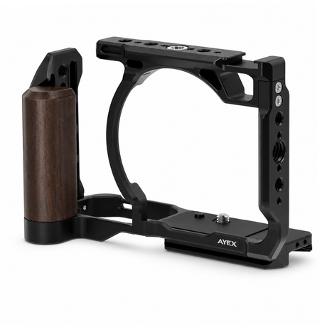 ayex Kamera-Cage kompatibel mit Nikon ZR mit Holzoptik-Griff und Arca-Profil