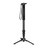 JUSINO Karbon Monopod mit abnehmbarem Fuß/Tischstativ Schnelldrehverschlüsse bis 153cm/6kg VM-254C