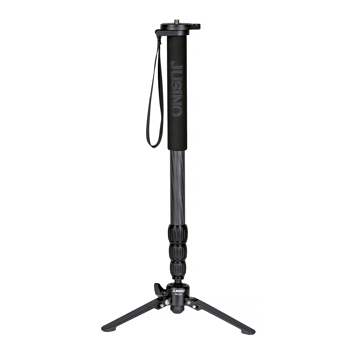 JUSINO Karbon Monopod mit abnehmbarem Fuß/Tischstativ Schnelldrehverschlüsse bis 153cm/6kg VM-254C