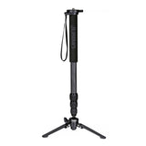 JUSINO Karbon Monopod mit abnehmbarem Fuß/Tischstativ Schnelldrehverschlüsse bis 153cm/6kg VM-254C