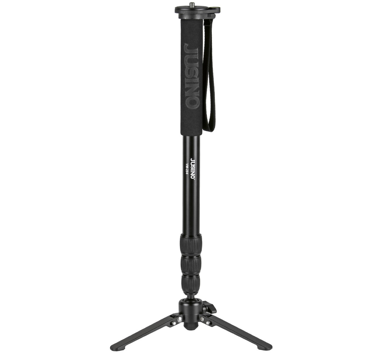 JUSINO Aluminium-Monopod mit abnehmbarem Fuß Tischstativ Schnelldrehverschlüsse bis 164cm 10kg VM-284