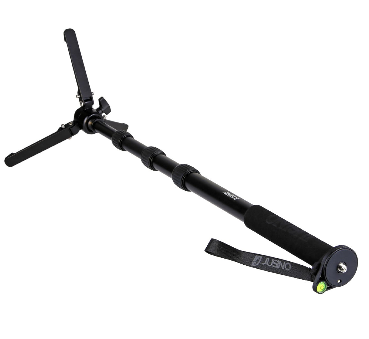 JUSINO Aluminium-Monopod mit abnehmbarem Fuß Tischstativ Schnelldrehverschlüsse bis 164cm 10kg VM-284