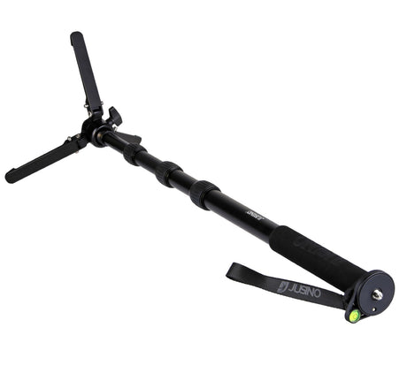 JUSINO Aluminium-Monopod mit abnehmbarem Fuß Tischstativ Schnelldrehverschlüsse bis 164cm 10kg VM-284