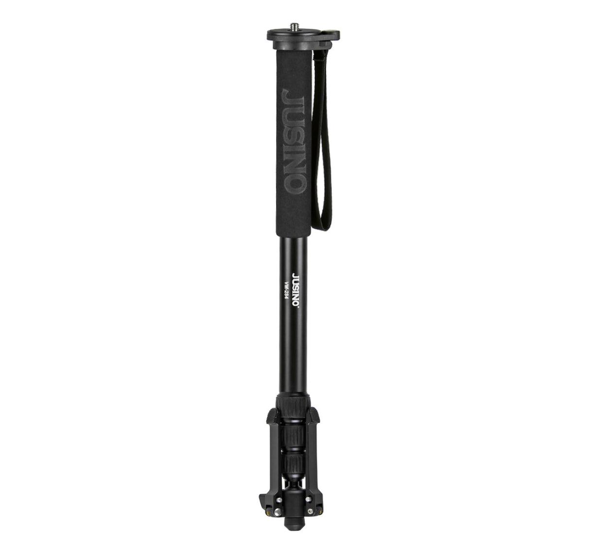 JUSINO Aluminium-Monopod mit abnehmbarem Fuß Tischstativ Schnelldrehverschlüsse bis 164cm 10kg VM-284