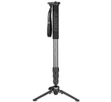 JUSINO Karbon Monopod Standspinne Tischstativ-Funktion bis 164cm 10kg Schnellspann-Clips VM-284C